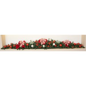 Festão Oblongo para Mesa Vermelho e Branco