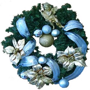 Guirlanda Anjo de Ouro e Prata - 60 cm